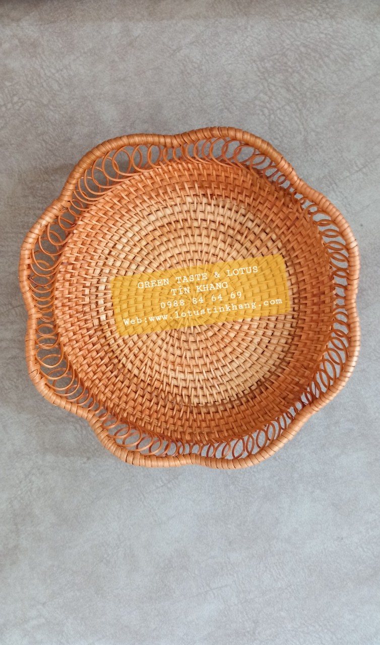 Đĩa Mây, Khay Mây Hoa Sen Đựng Thực Phẩm, Hoa Quả, Phụ Kiện Decor, Chụp Ảnh-Thủ Công Mỹ Nghệ Cao Cấp