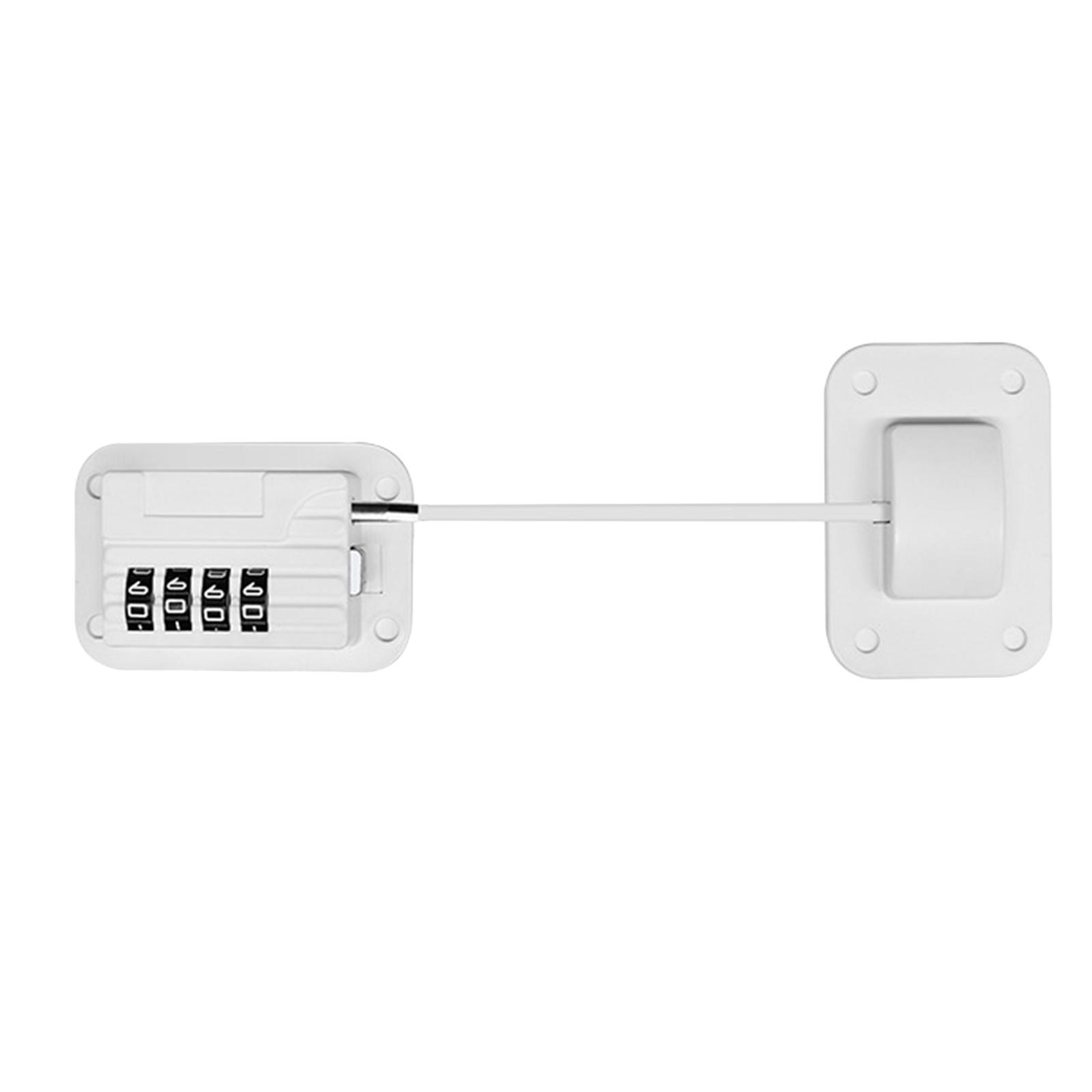 2xRefrigerator Window Lock Kid Safety Coded Combination Locks For Fridge Door White