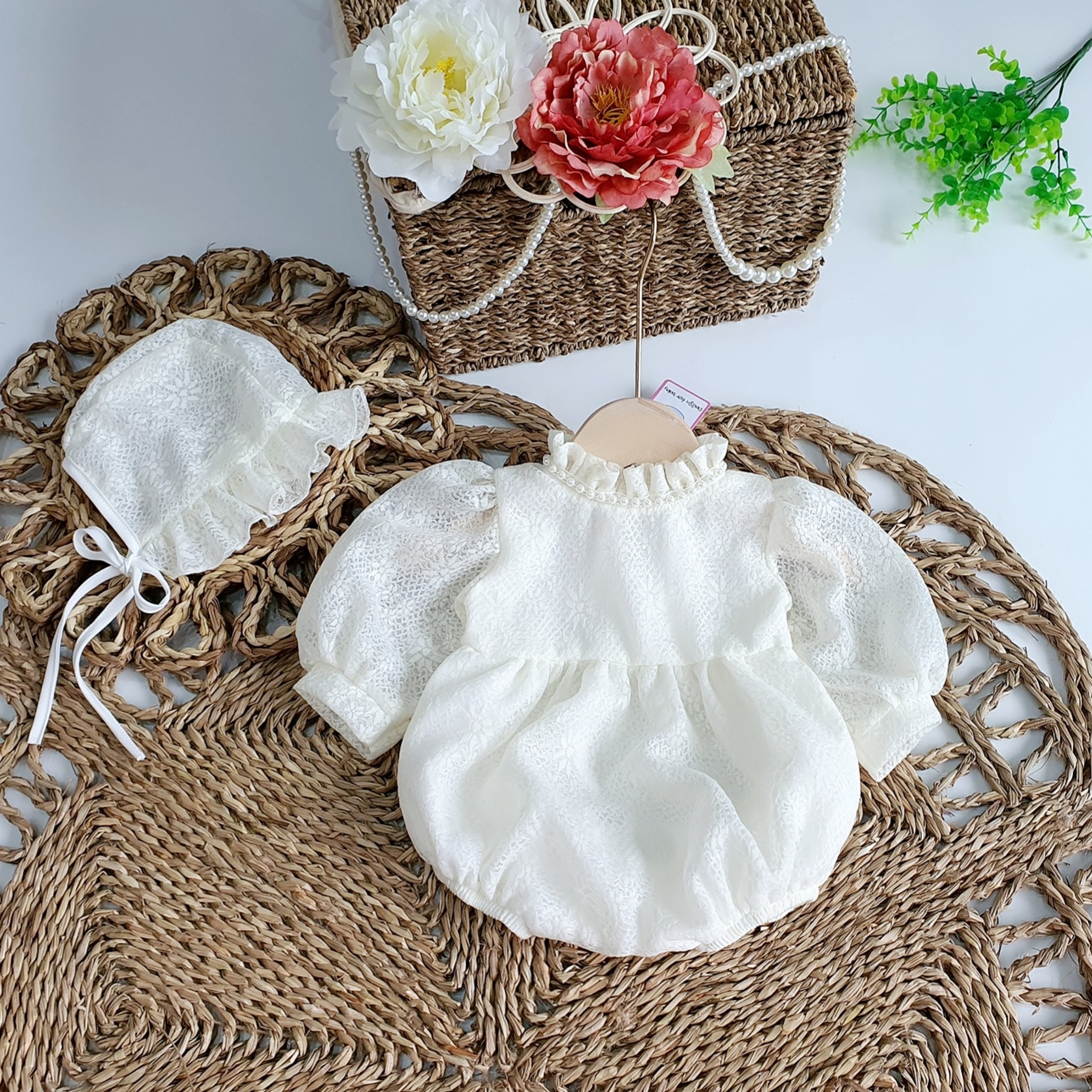 Body Cổ Tàu Bé Gái 3 Đến 12kg Chất Ren Nhật Dập Hoa Nổi CAO CẤP