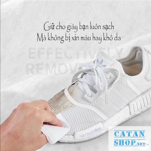 Giấy Lau giày SNEAKER - Tẩy Trắng giày - Tẩy Mọi Vết Ố Bẩn Trên Giày Dép ( hộp 30 tờ )