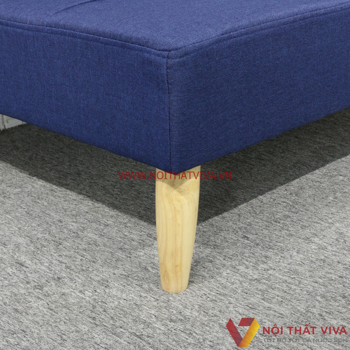 Ghế Sofa Xếp Thành Giường Ngủ Bọc Nỉ Màu Xanh Dương Hiện Đại Giá Rẻ