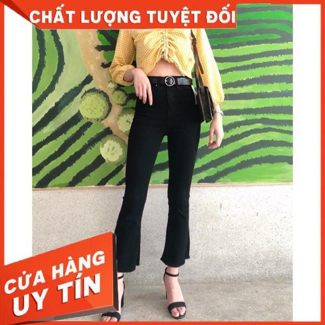 Quần jeans ống loe lửng 9 tấc 3 màu