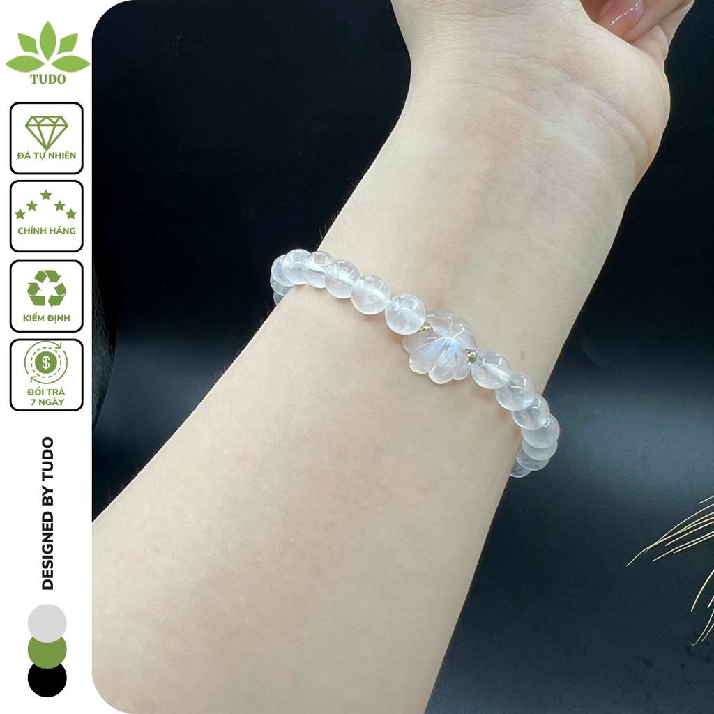 Vòng Tay Nữ Đẹp - Vòng Phong Thủy Mệnh Kim Thủy TUDO VCVMOON AU10K Charm Cỏ 4 Lá B26K800