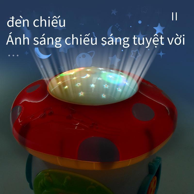 Chiếu thuận lợi nhất cho bé trí tuệ vui vẻ nhà nấm tay đánh trống nhạc nhẹ xoay giáo dục sớm giác ngộ câu chuyện máy đồ chơi 1106A