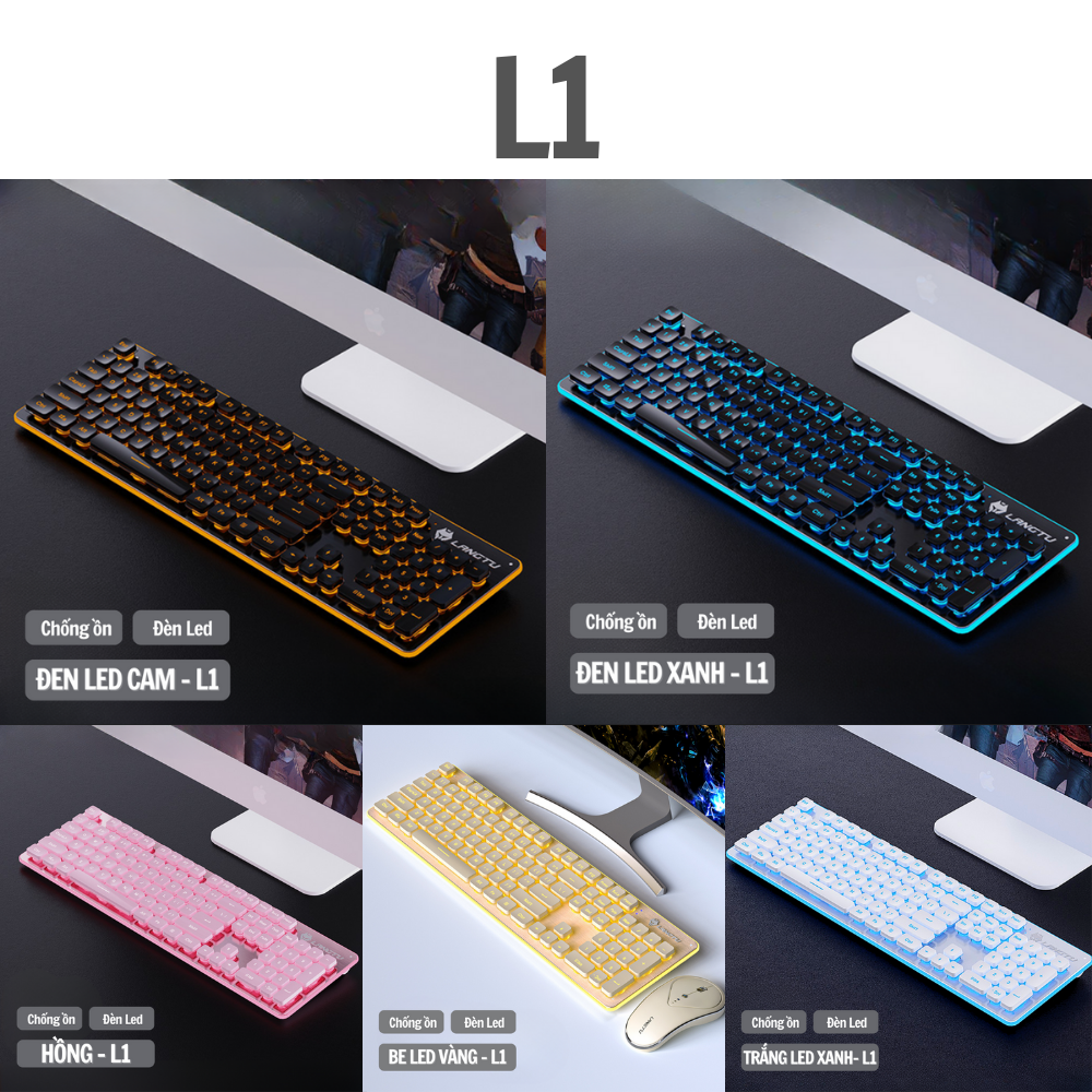 Bàn Phím Giả Cơ Gaming L1 LANGTU Phụ Kiện Máy Tính Laptop Chống Nước Kèm Đèn Led Hàng Chính Hãng