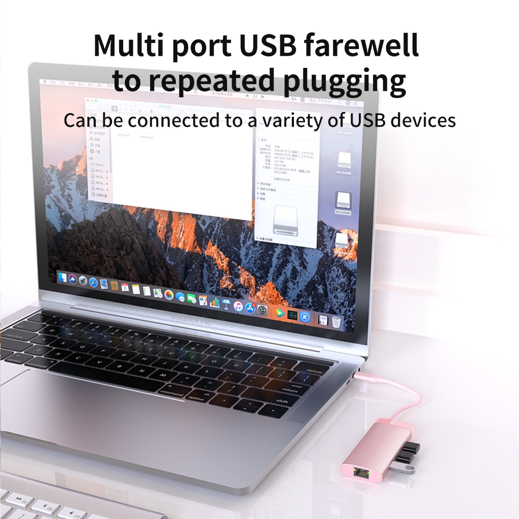 Bộ HUB TEEMO PC Thời Trang Chia Cổng USB Type C To 4K HDMI PD Dùng Cho Laptop Surface Macbook IPad Điện Thoại - Hàng Chính Hãng