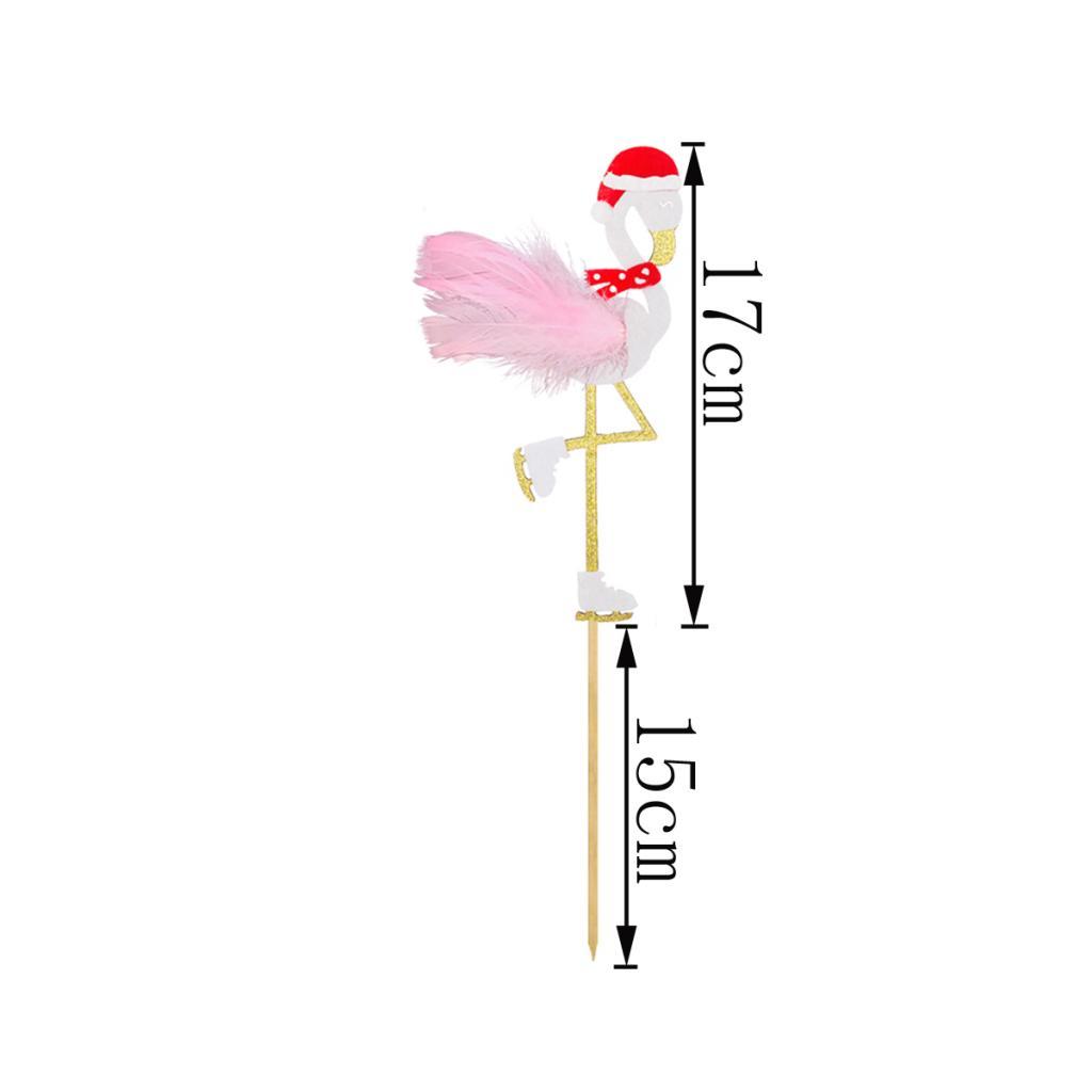 12pcs Cake Topper Picks Flamingo Cupcake Decor Birthday Party