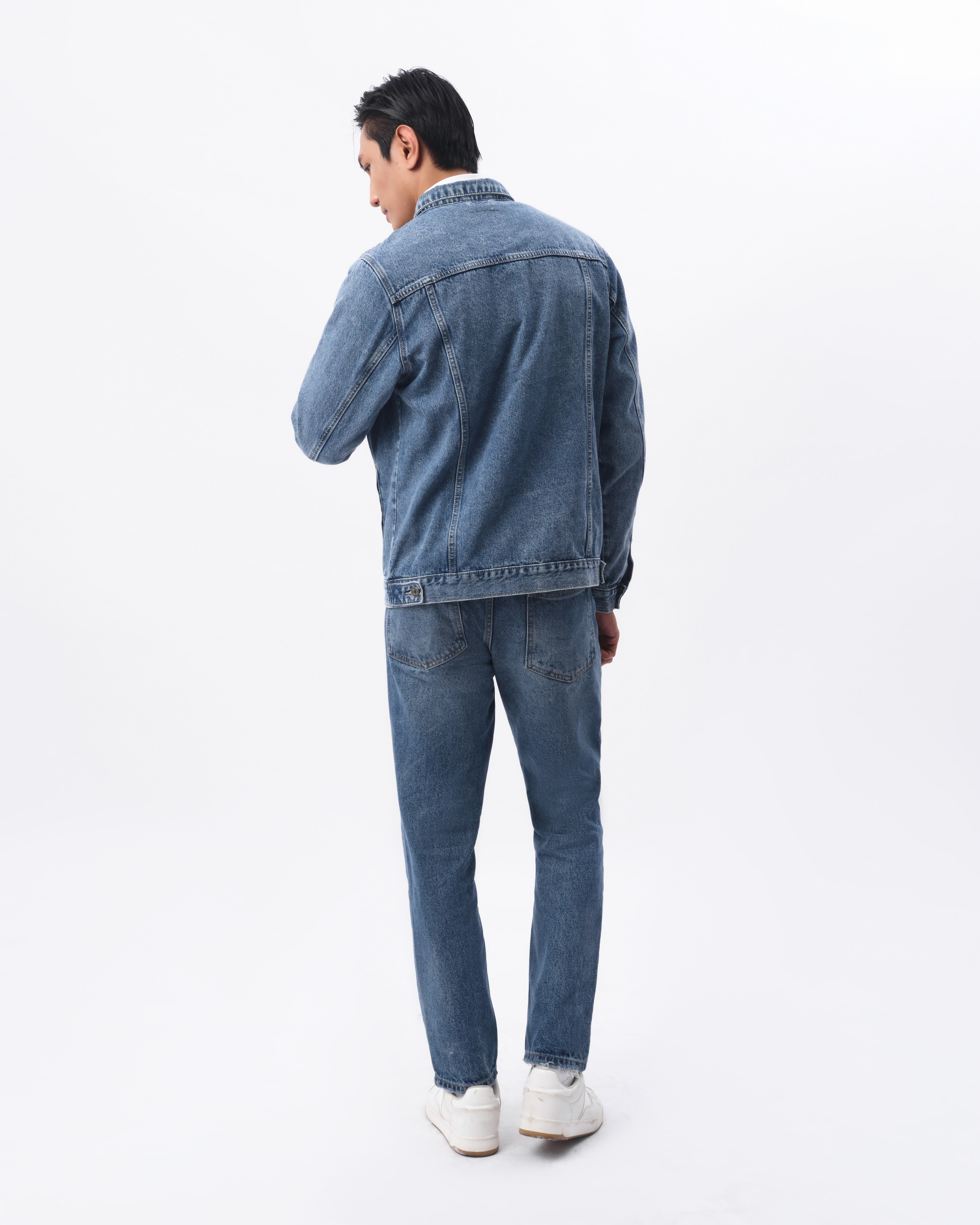 Áo khoác Jean nam basic MENFIT DC301 chất denim cao cấp, dày dặn, form chuẩn tôn dáng