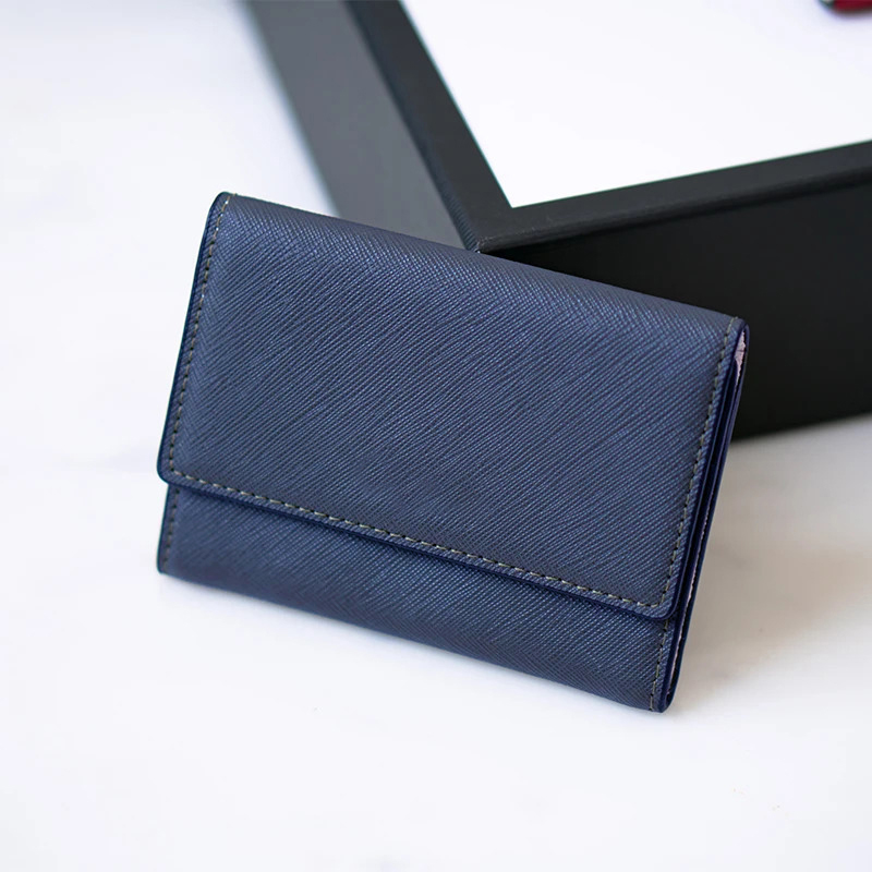 VÍ MINI ĐỰNG THẺ NỮ Bóp Nhỏ Gọn Cardholder KATE Da Saffiano Nhập Khẩu Cao Cấp Chống Thấm Nước Chuẩn Leonardo DOLANTO