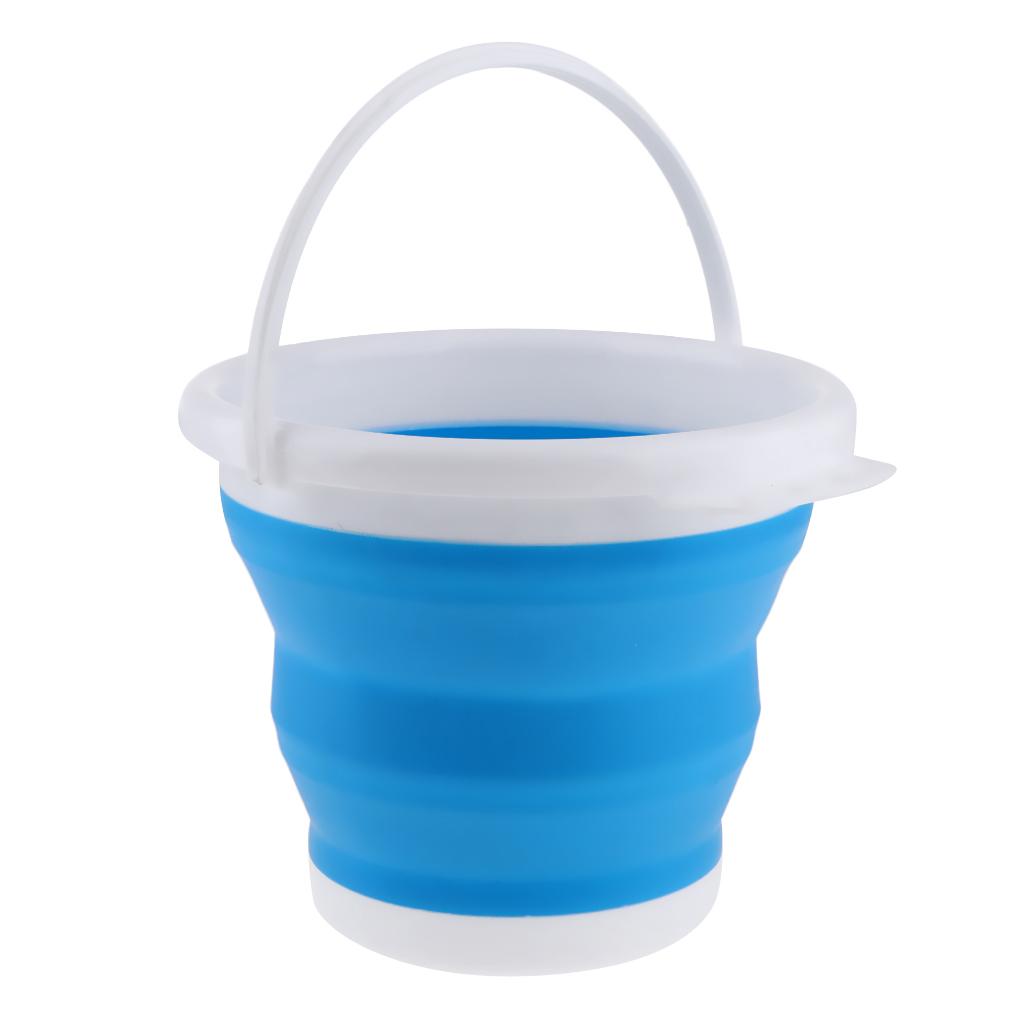 Folding Collapsible Silicone Bucket Outdoor Barrel Handwashing Basin 3L B
