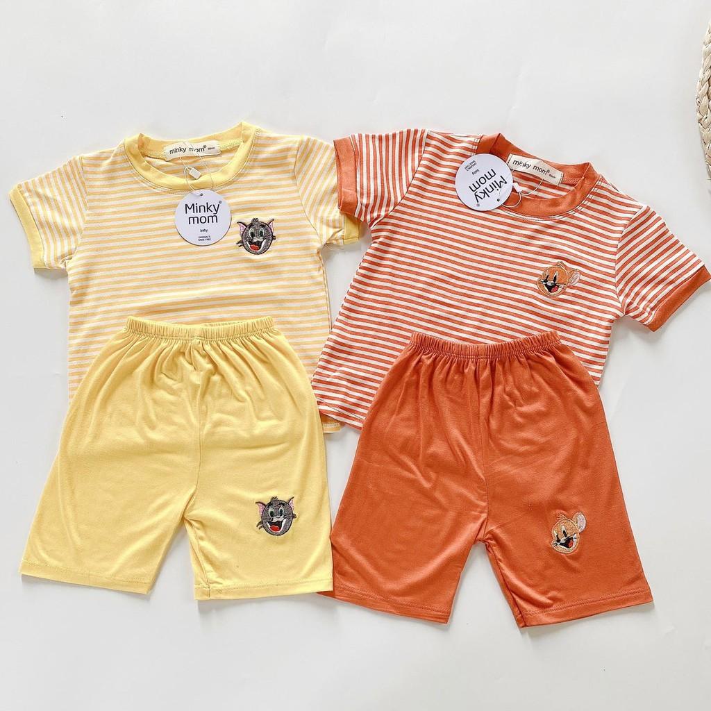 Bộ cộc tay cho bé bộ cộc tay SỌC IN HOẠT HÌNH ngộ nghĩnh cho bé trai bé gái Chất thun lạnh cao cấp siêu mềm mịn
