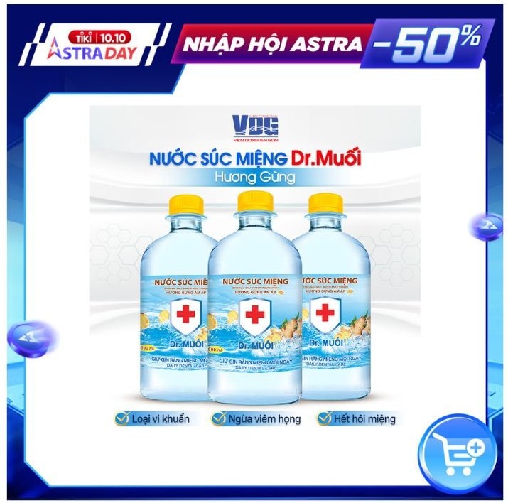 Nước Súc Miệng Dr. Muối Hương Gừng ấm áp (500ml)