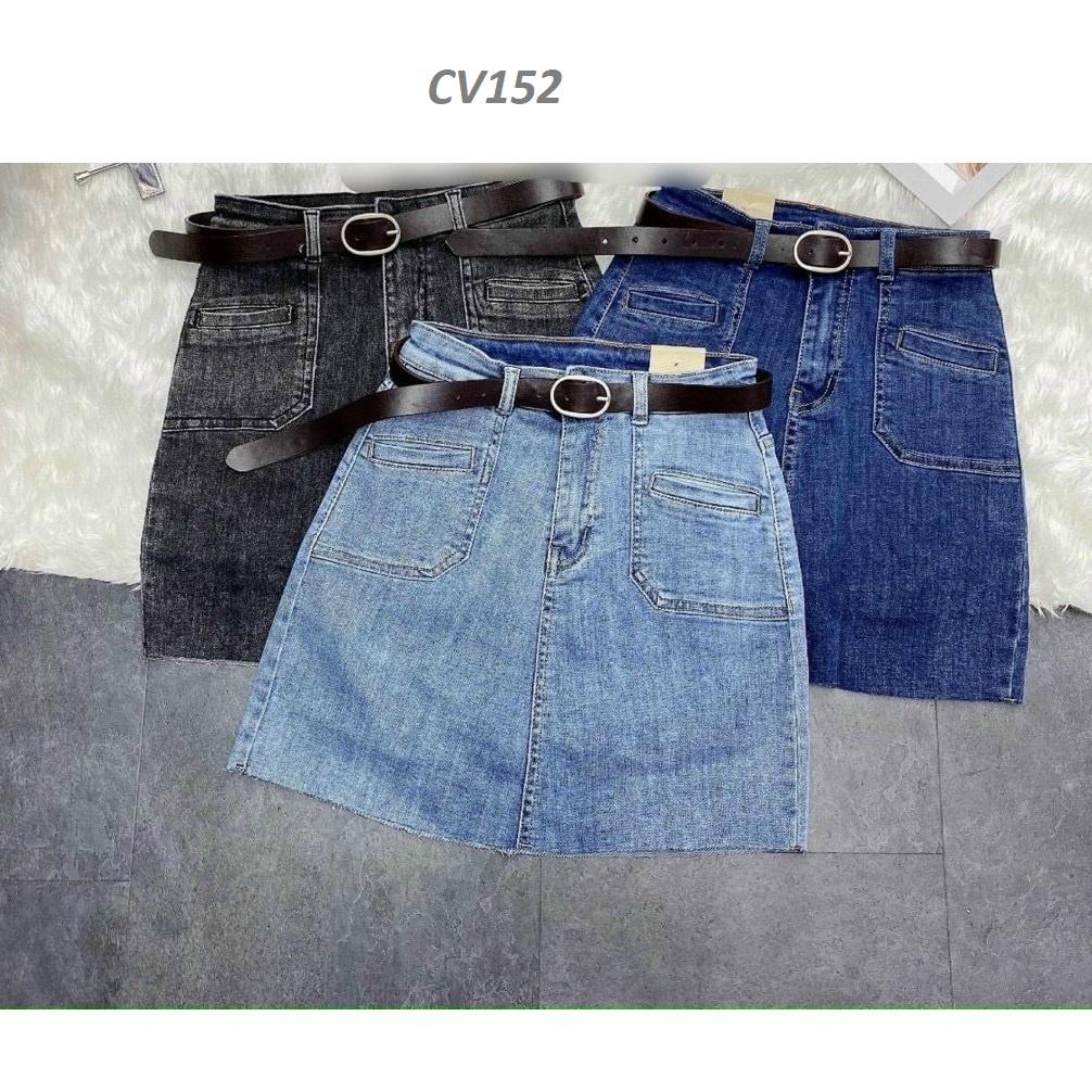 Chân Váy Ngắn Jean Co Giãn Có Lót Quần CV152