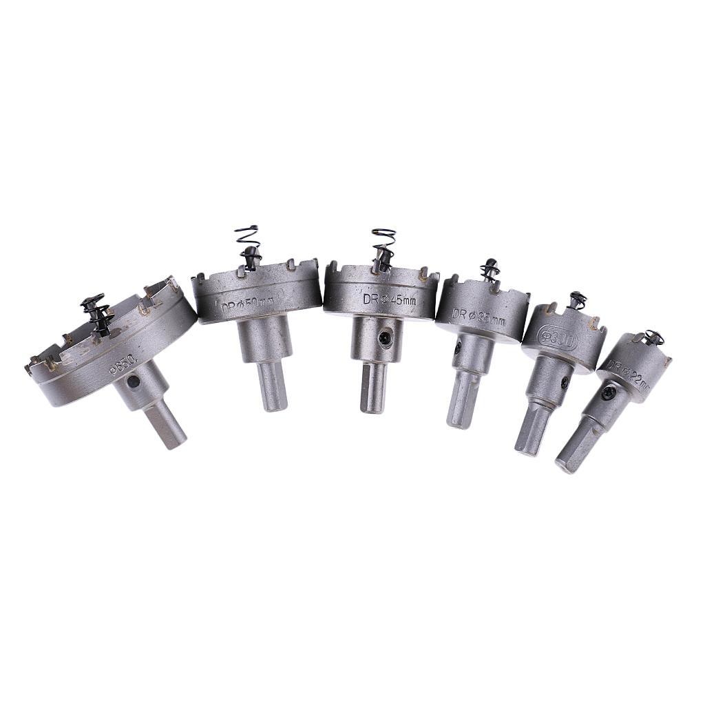 6pcs 22 - 65mm Carbide Hole Cutter TCT Metal  Bit