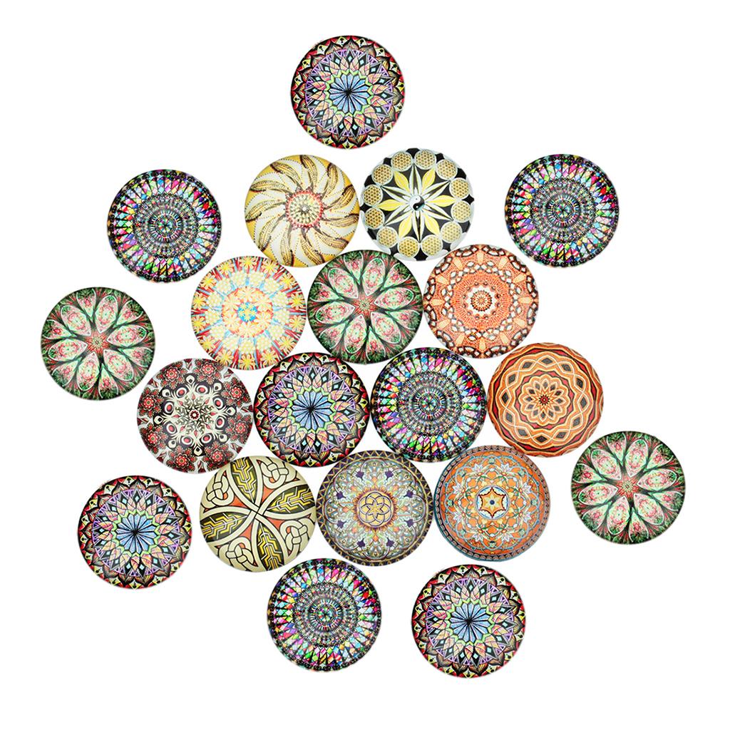 20 Miếng Kính Flatback Thêu Sò Dome Cabochons Cho Nghề Thủ Công Phụ Kiện