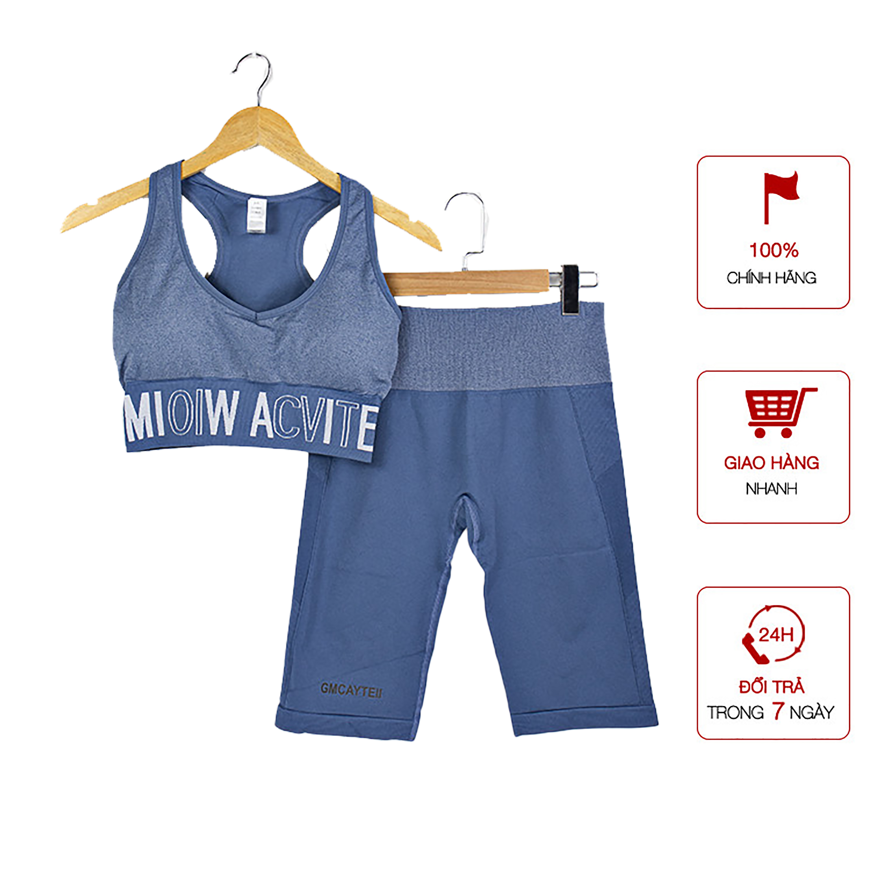 Set Bộ Quần Lửng Áo Croptop Nữ Thể Thao Yoga Gym Co Giãn 4 Chiều Cao Cấp Big Sport  BS24