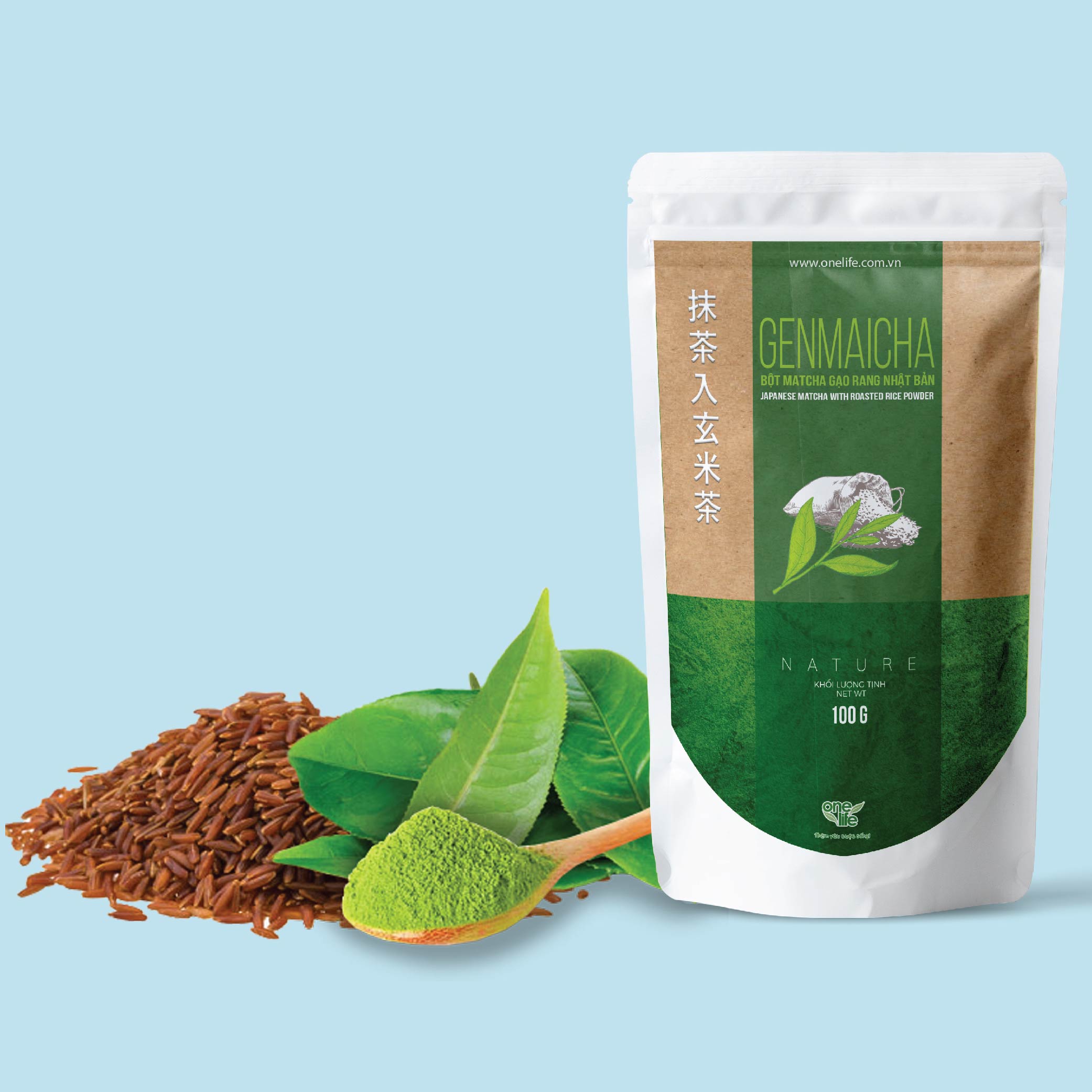 Bột Matcha Onelife Gạo Rang 100g