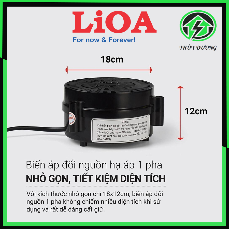 Bộ đổi nguồn 220v sang 100v - 120v lioa 2000va