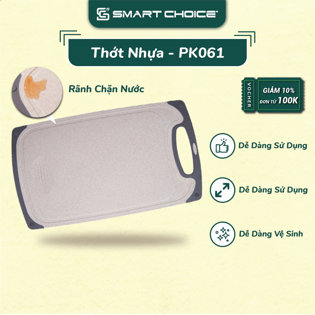 Thớt Nhựa Acrylic SmartChoice Màu Xám Cao Cấp, Tiện Dụng Cho Nhà Bếp SCG-PK061