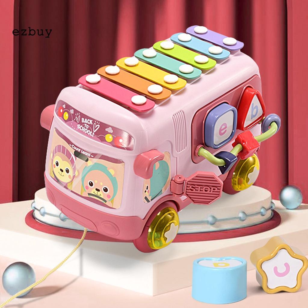 Different Colors Matching Early Education Toy Multifunctional Enlightenment Knock Piano Bus Crawling Training for Indoor