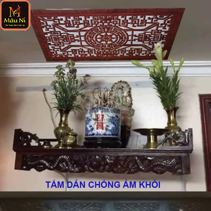 Tấm dán chống ám khói phòng thờ, dán lên trần nhà, không phải khoan, Kích thước 41cm x 61cm - màu nâu gỗ