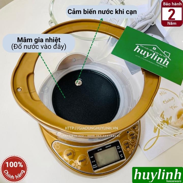 Nồi chưng yến, nấu cháo chậm thố thuỷ tinh Bennix BN-07SLC - Dung tích 0.7 lít - Hàng chính hãng