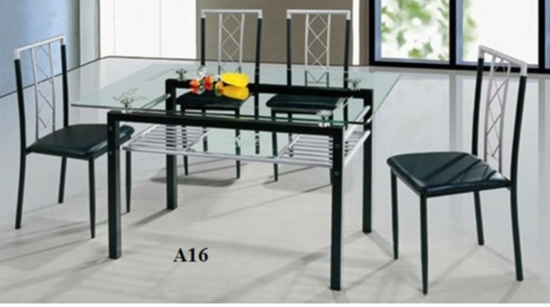 Bộ bàn ghế ăn mặt kính Tundo thiết kế hiện đại