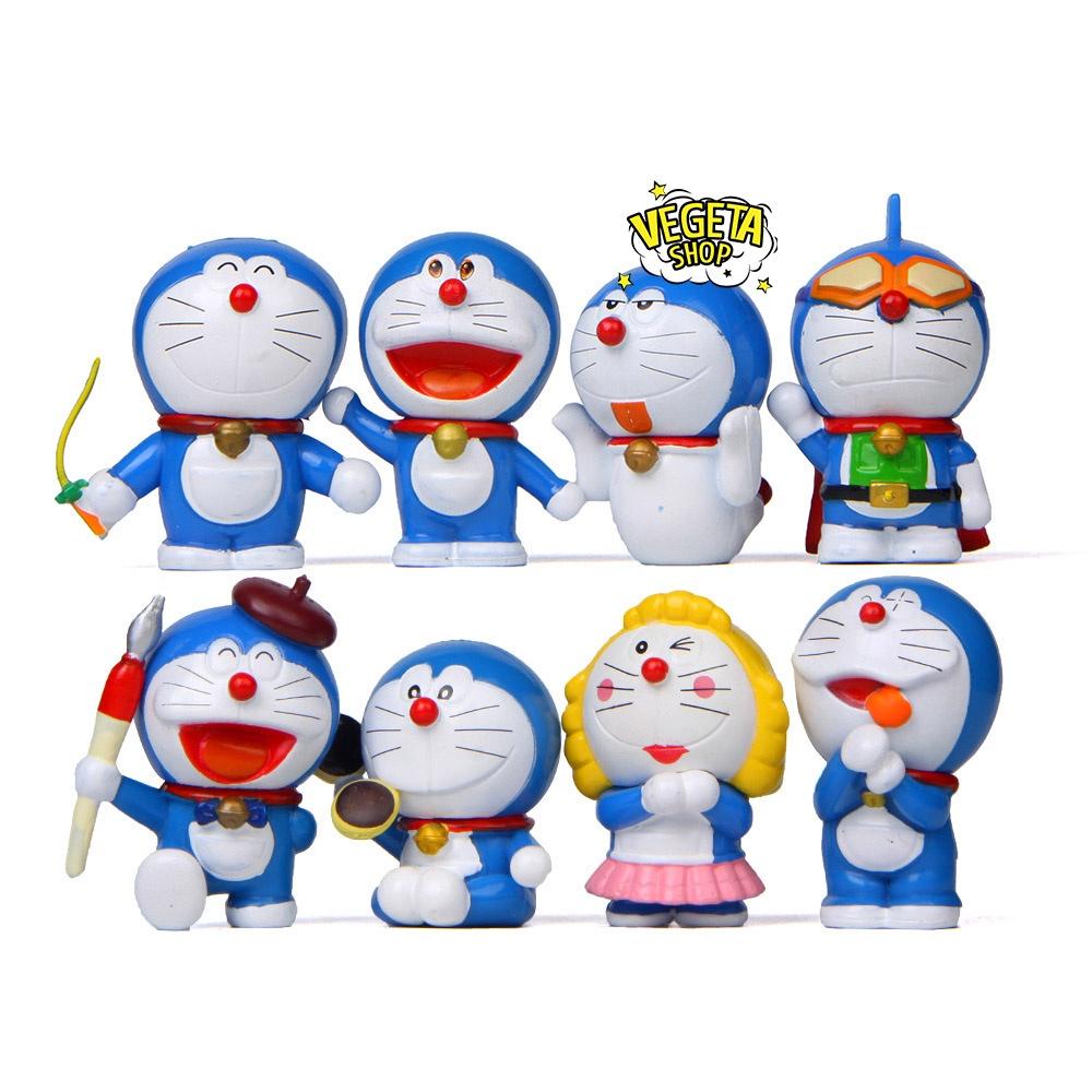 Mô hình Doraemon Doremon - Trọn bộ 8 Mô hình các tư thế Doremon Doraemon và bảo bối - Cao khoảng 6cm