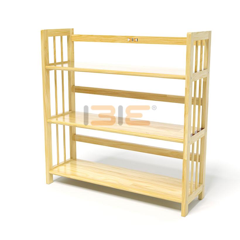 Kệ Sách 3 Tầng Gỗ Cao Su IBIE HB390RN - Màu Tự Nhiên