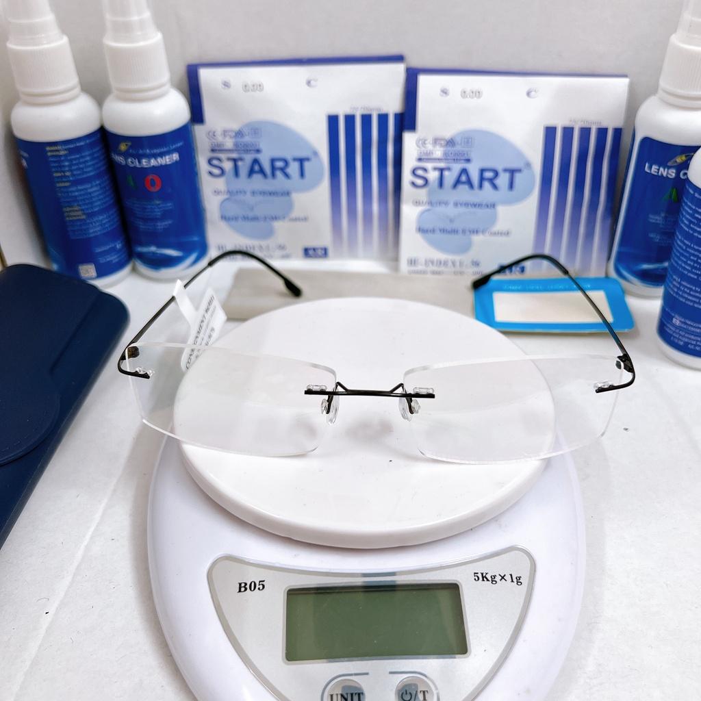 Gọng kính TITANIUM Siêu mảnh siêu nhẹ KT50UNIQUI Màu Đen  cực êm khi đeo