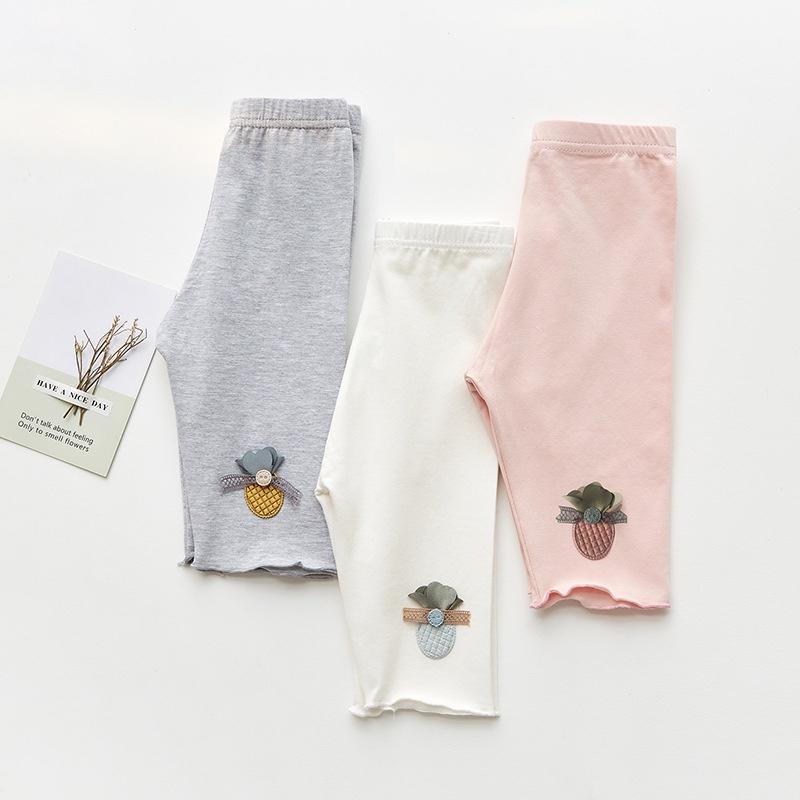 Quần legging bé gái Easy Baby họa tiết trái dâu, chất cotton co giãn thoáng mát cho bé từ 12-24kg (SL-034G)