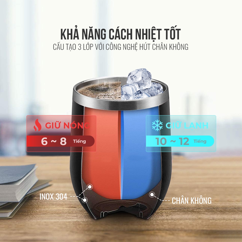 Cốc giữ nhiệt 470ml Elmich EL-3668 thiết kế 3 lớp cách nhiệt, lòng cốc inox 304 an toàn sức khỏe - Hàng chính hãng