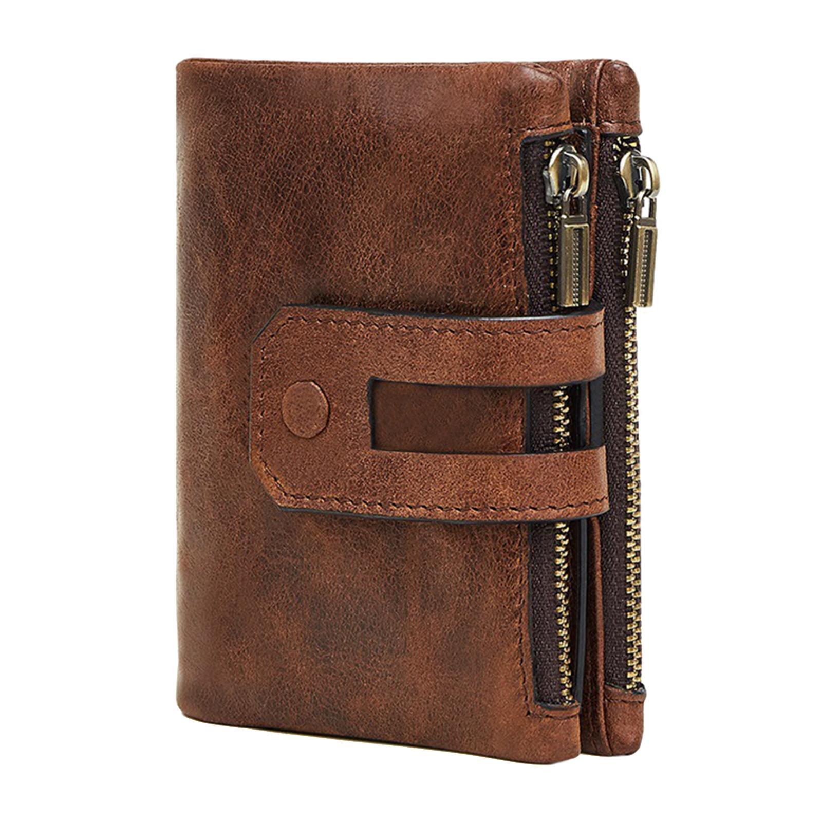 Soft RFID Blocking Women Men Wallet ,with Snap Zip ,Multi Card Case ,Cowhide Bifold Credit Card Holder ,Coin Pocket