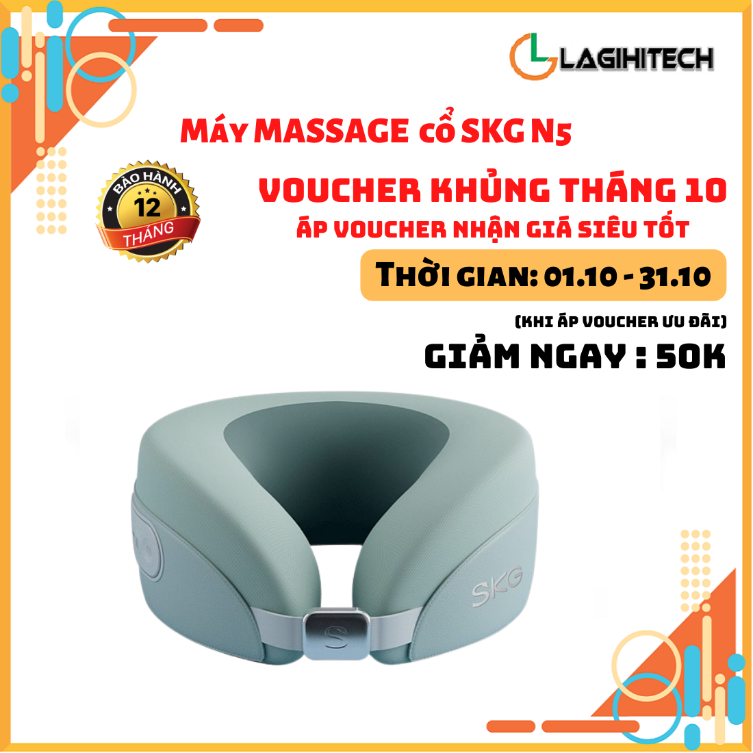 (Giá Hủy Diệt) Máy massage cổ SKG N5 - Hàng chính hãng