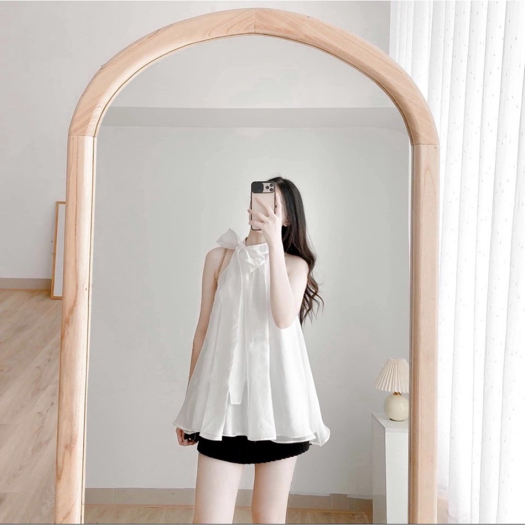 Áo Yếm Nữ Buộc Nơ Voan Tơ G0167