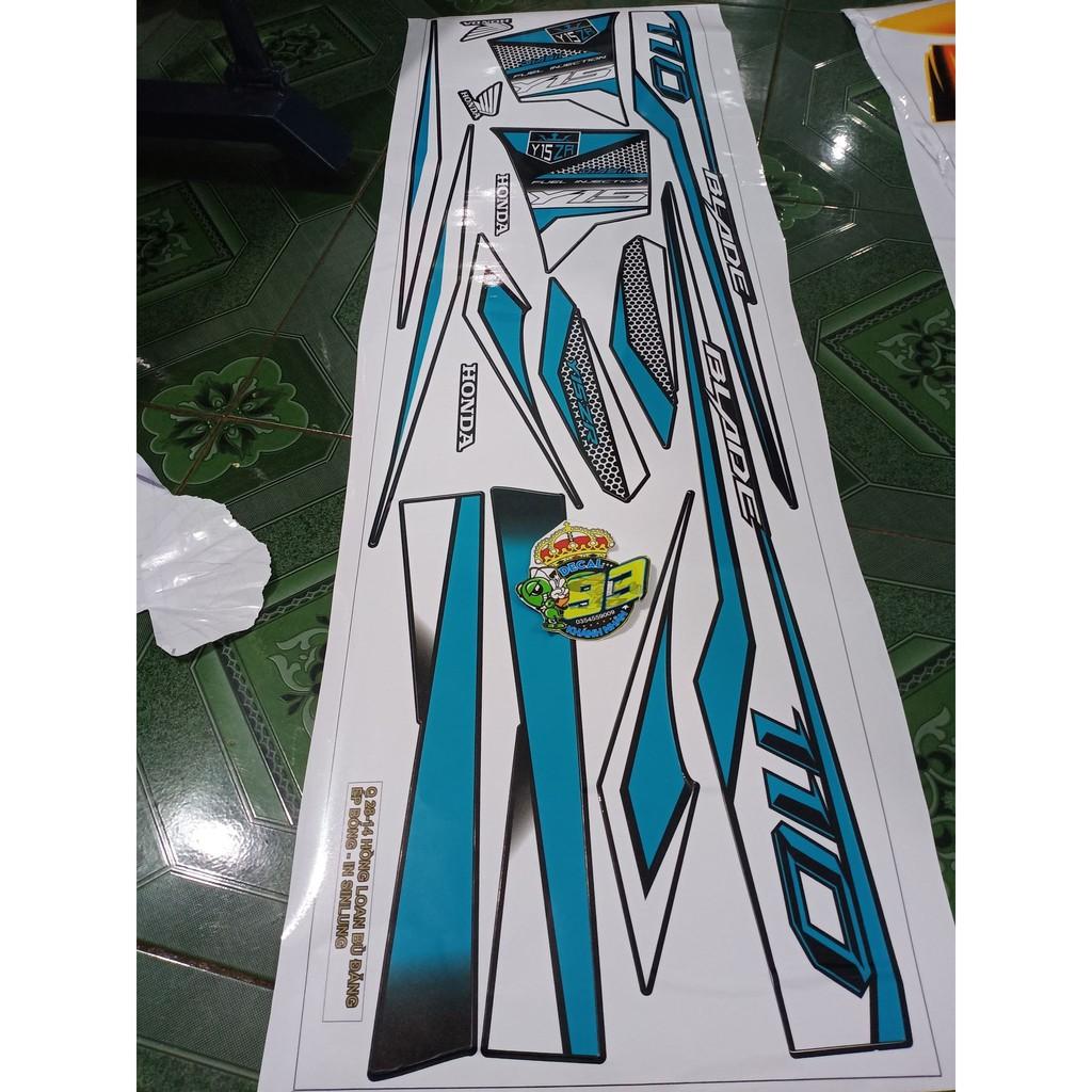 Tem rời honda blade xanh lục bảo xe đen trắng