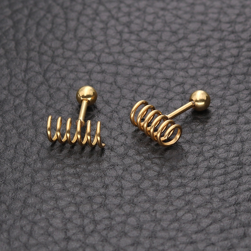 Khuyên tai bông tai lò xo Titan sytle Unisex