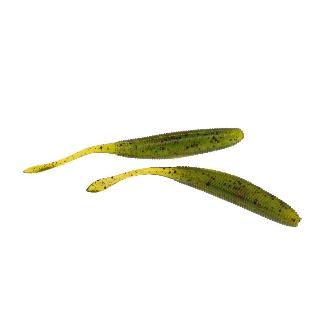 Lot 8 Piece 90mm PVC Soft Worm Bass Lures Bait Swimbait Fishing Tackle Lure Saltwater Freshwater 4.5g