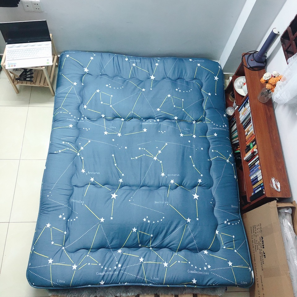 Nệm Topper Nhật Bản, Đệm Ngủ Trải Sàn Gấp Gọn Xuất Nhật, Dòng Cao Cấp, Kích Thước 1mx2m, 1m4x2m, 1m6x2m