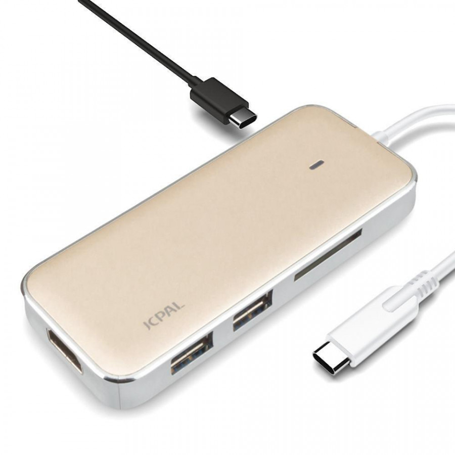 Cổng chuyển Hub USB Type-C cho Macbook ra HDMI, USB, SD JCPal