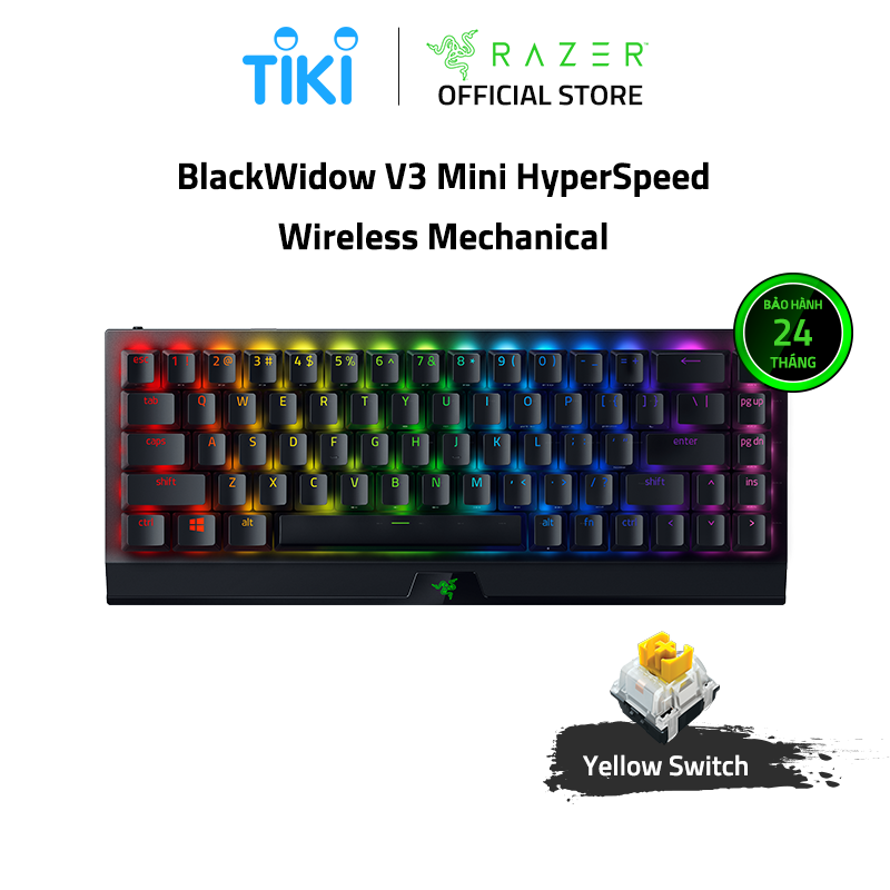 Bàn phím Razer BlackWidow V3 Mini HyperSpeed-Wireless Mechanical-Yellow Switch_RZ03-03890100-R3M1- HÀNG CHÍNH HÃNG