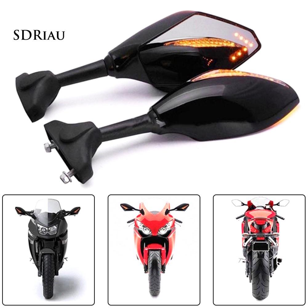 2 gương chiếu hậu gắn tay lái cho xe máy có đèn led báo rẽ tiện lợi