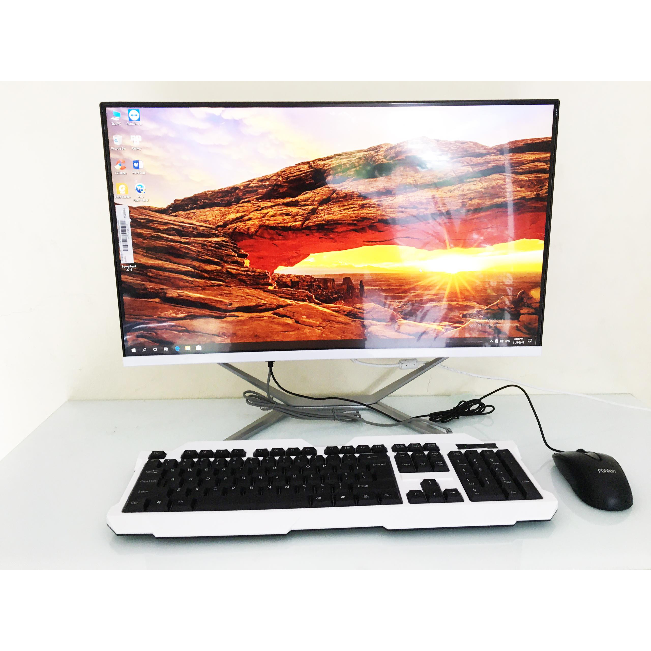 Bộ máy tính để bàn All in One Kiwivision tất cả trong 1 màn hình 24&quot; full view, CPU intel G 2020 (2.9Ghz) , Ram DDR3 4G - Hàng Chính Hãng