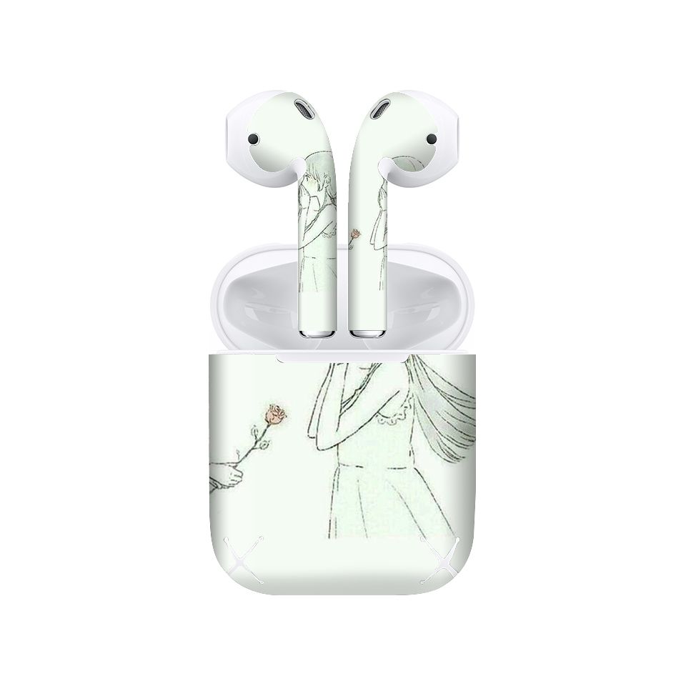 Miếng dán skin chống bẩn cho tai nghe AirPods in hình thiết kế - atk178 (bản không dây 1 và 2)