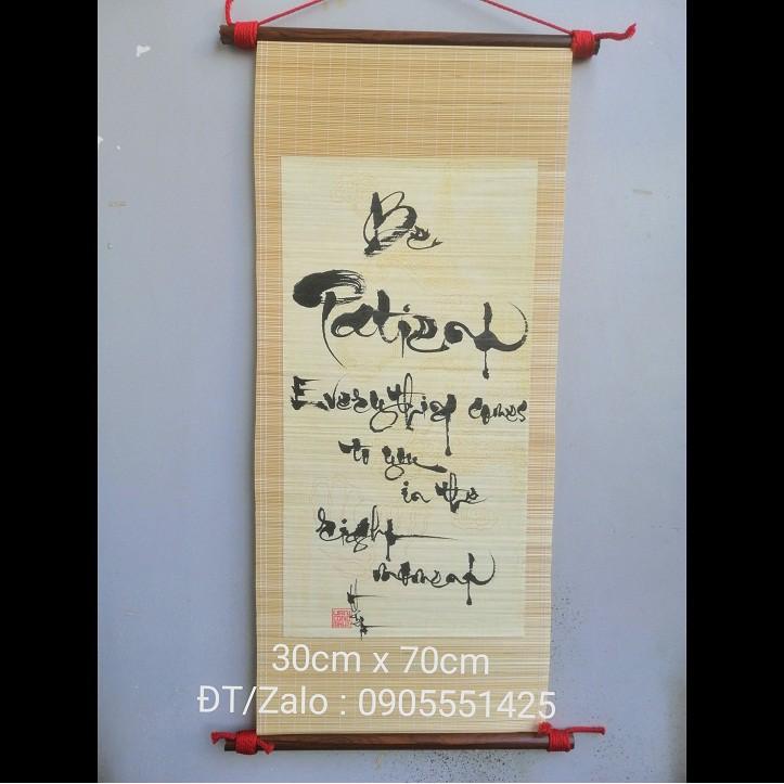 Mành tre thư pháp tiếng ANH. Quà tặng sinh nhật, khai trương,tân gia. Quà biếu tết.Tranh trang trí tết, nhà cửa.Thư pháp
