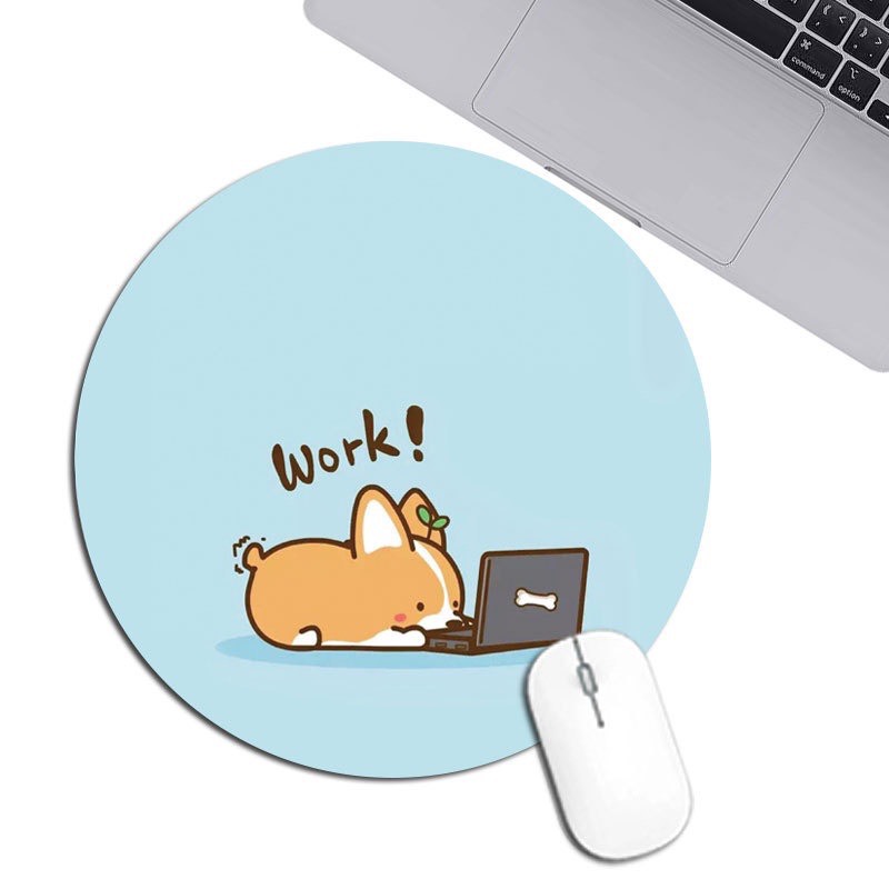 Miếng Lót Chuột Mouse Pad Tròn Dùng Trong Văn Phòng Học Tập Mẫu Hoạt Hình Cute