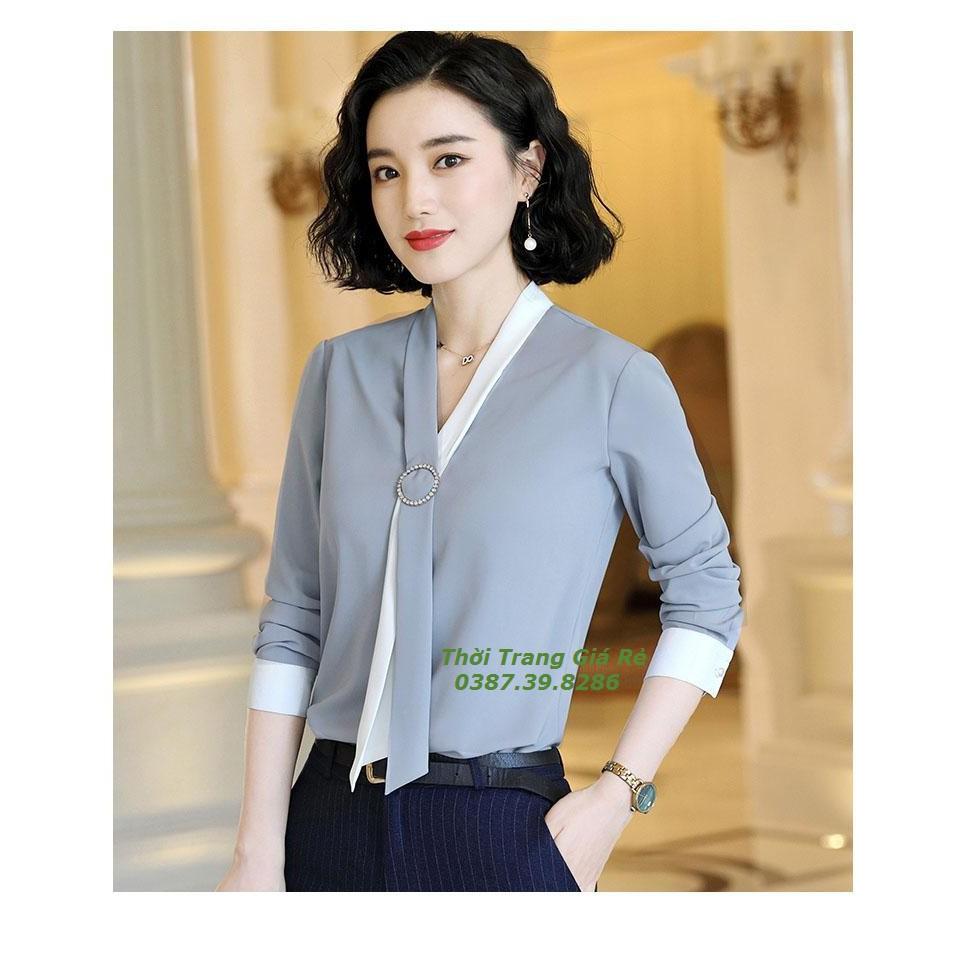 ÁO KIỂU PHỐI MÀU SANG CHẢNH
