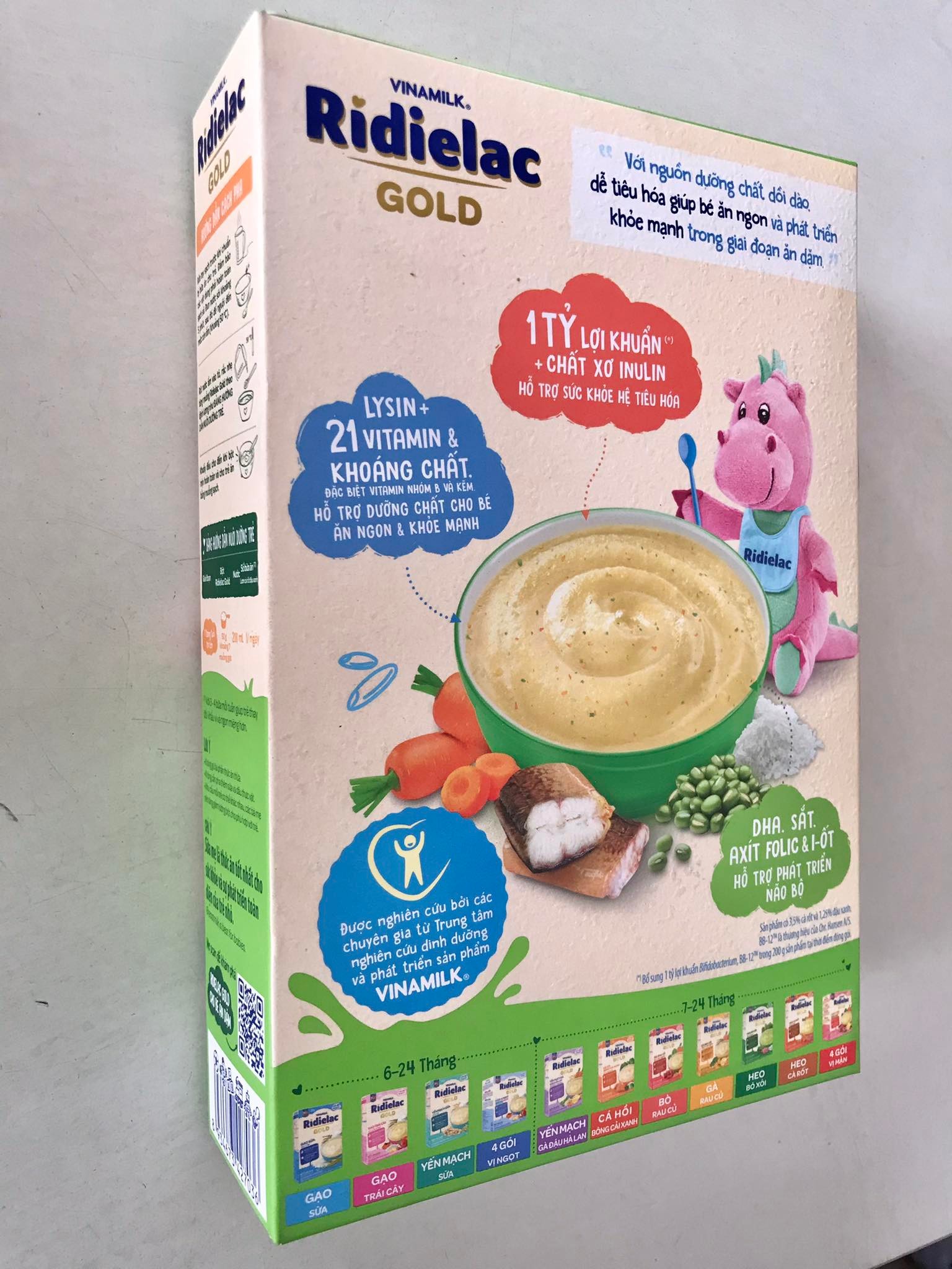 COMBO 2 Hộp BỘT ĂN DẶM RIDIELAC
GOLD LƯƠN CÀ RỐT ĐẬU XANH -
HỘP GIẤY 200G