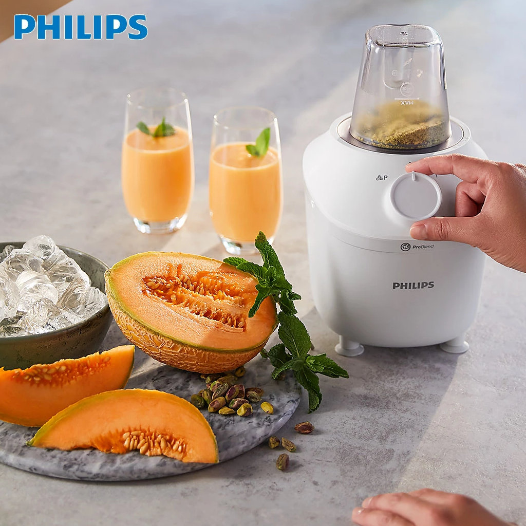 Máy xay sinh tố 2 cối Philips HR2041/10 công suất 450W, xuất xứ Indonesia - Hàng chính hãng