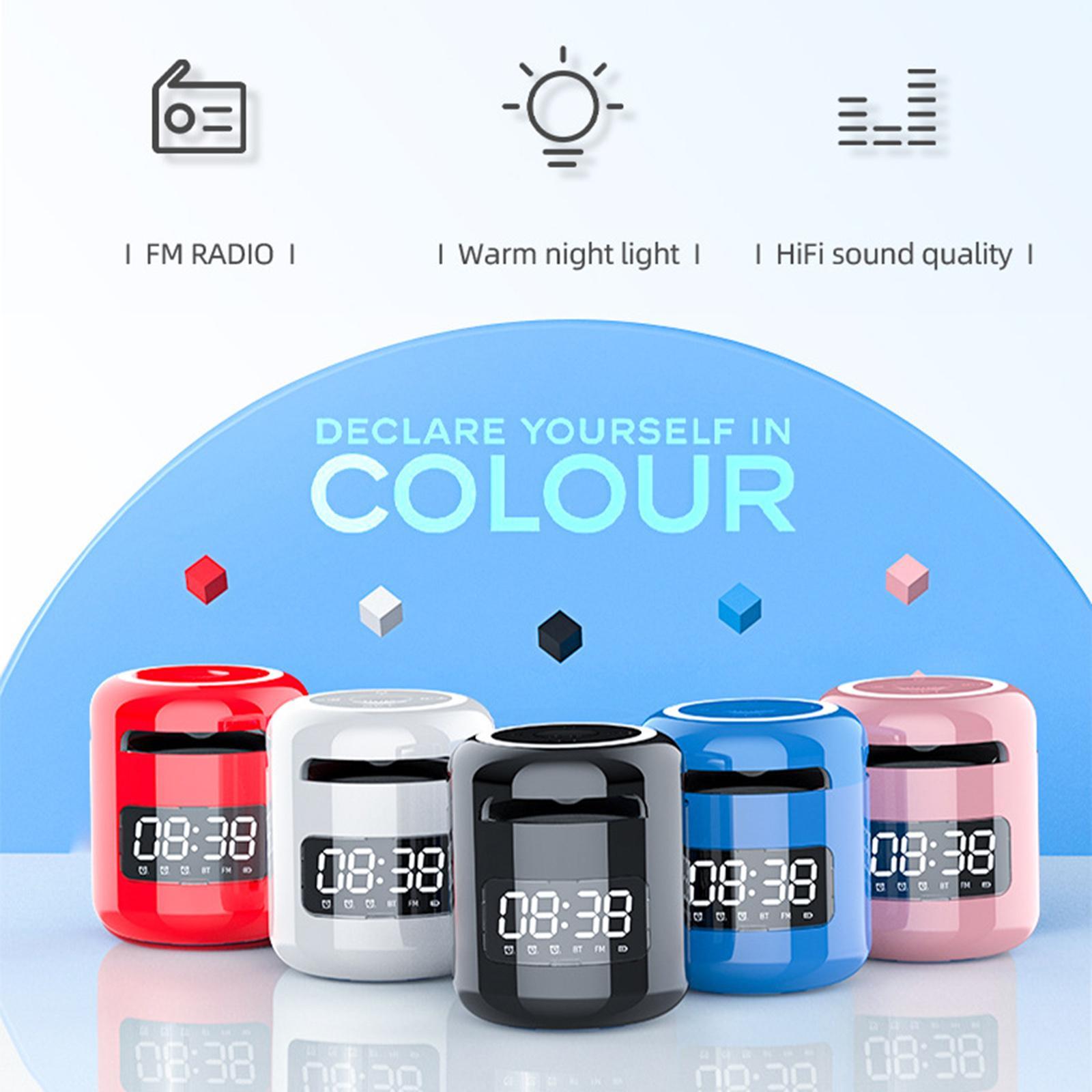 Milageto Bluetooth Loudspeaker Clock Waterproof Stereo Mini for Home